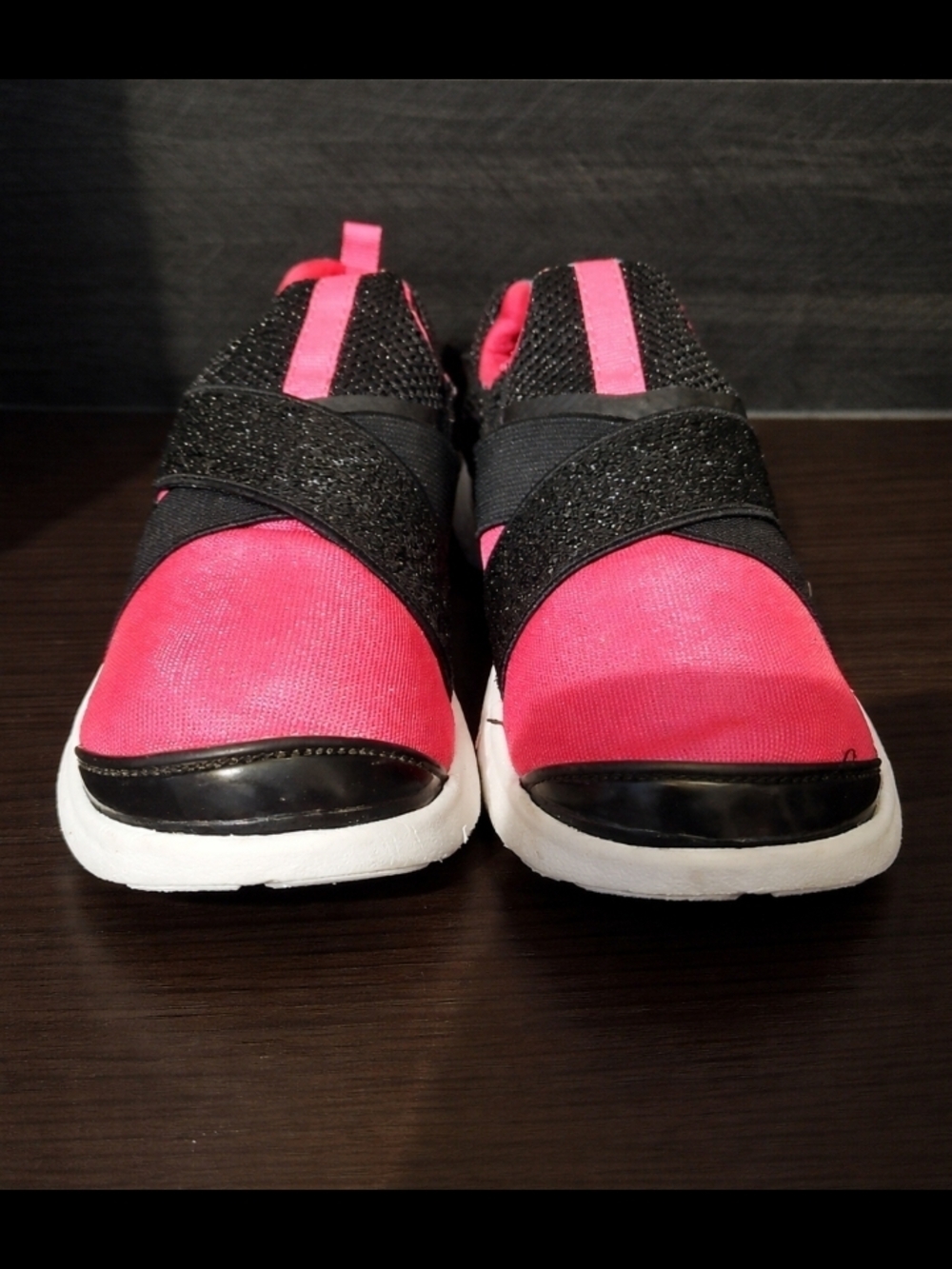 Athletic Works Hot Pink and Black Slip-On Kids Sneakers